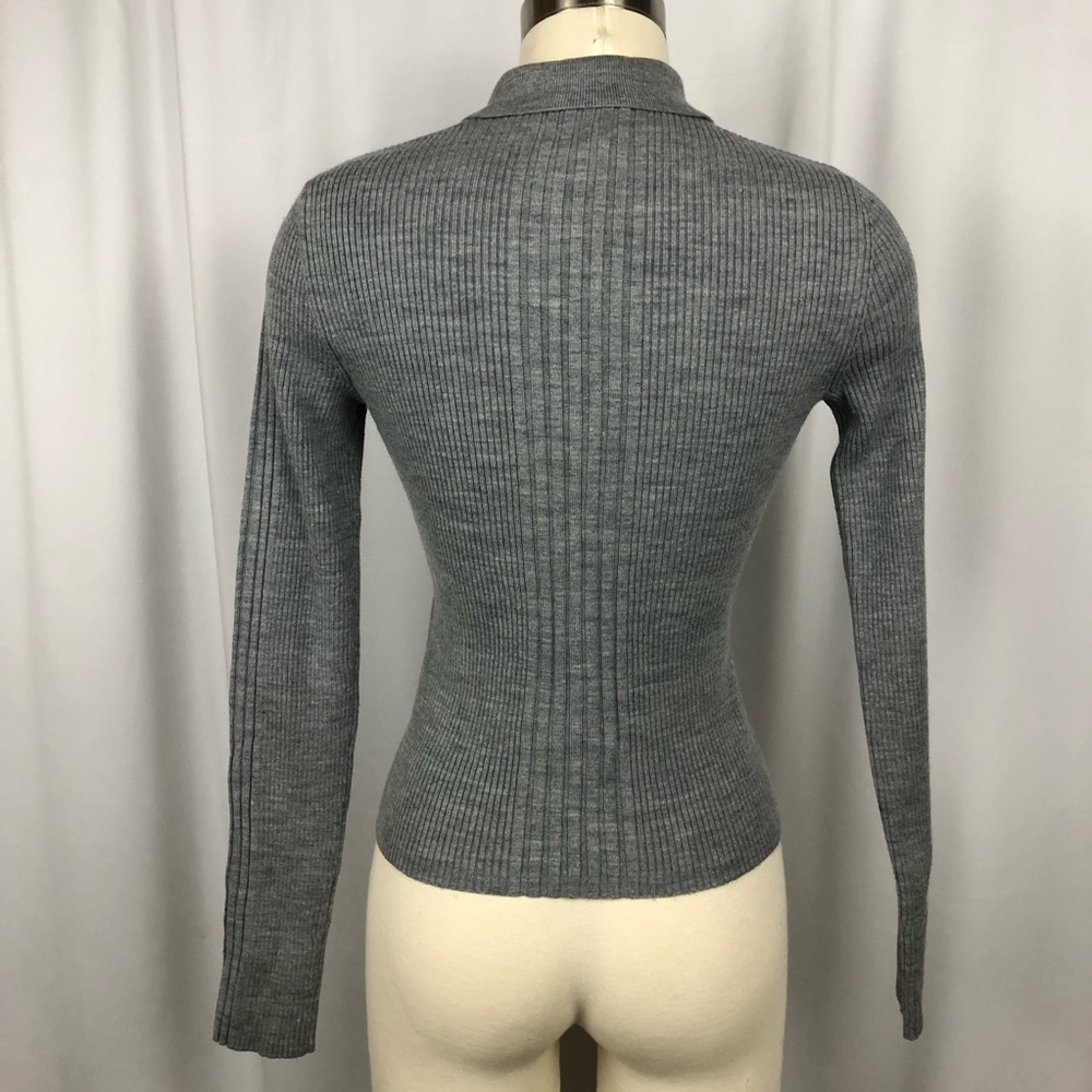 SO Grey Ribbed Collared Sweater - Picture 3 of 6